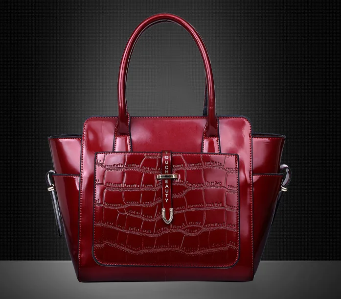 2015 new brand Emboss Genuine Leather women bags hand bag ladies shoulder patent tote 8853 | Багаж и сумки