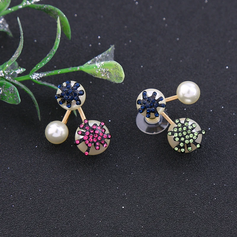 2018 Новый уникальный Bijoux Кабриолет Серьги гвоздики акрил с жемчугом и кристаллами