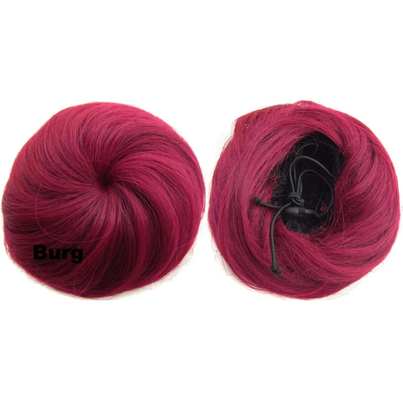 Burg Jeedou синтетические волосы шиньон круглые сферические Updos прямые волосы клип на пучок волос валик-бублик светло-коричневые цветные шиньоны - Цвет: Burg