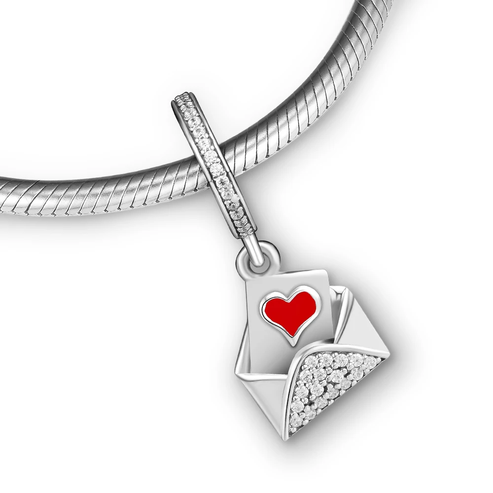 

Fits Pandora Charms Bracelets Love Letter Beads 100% 925 Sterling-Silver-Jewelry Free Shipping DIY Making