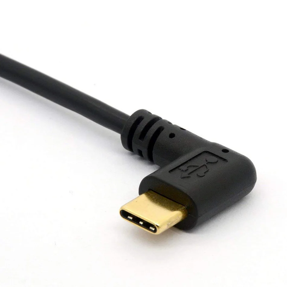 Позолоченный 90 градусов угол USB 3,1 Тип C штекер мини USB штекер кабель адаптер конвертер Прямая поставка