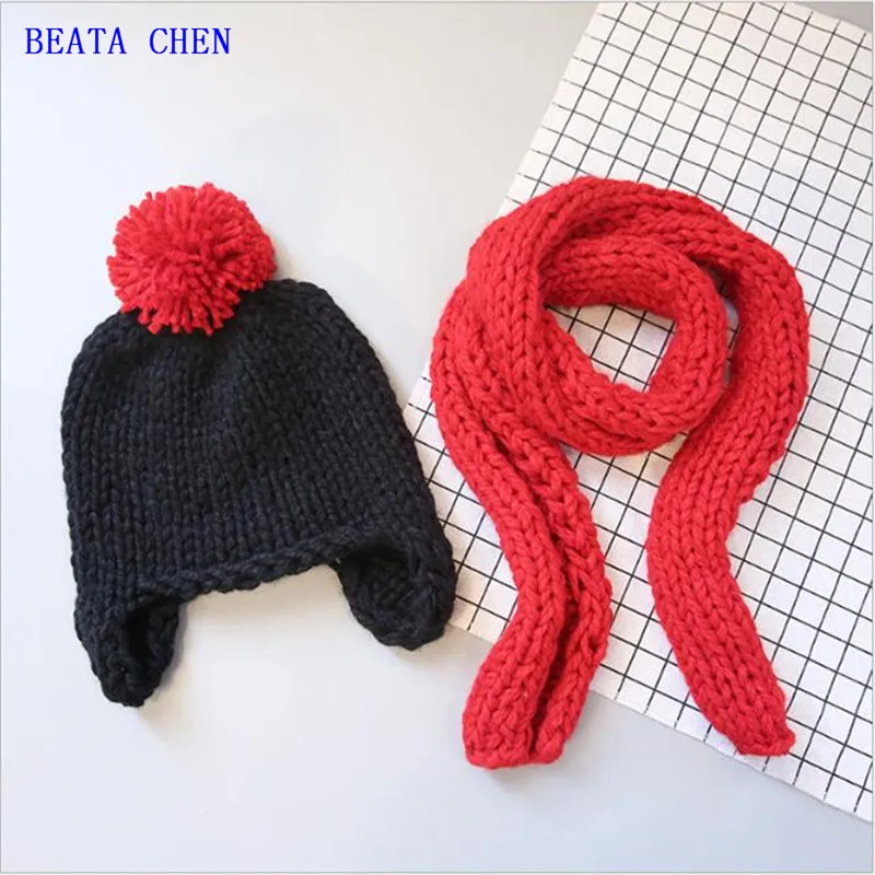 Беата Чен зима и Новинка осени Детская шерстяная зимняя шапка для мальчиков