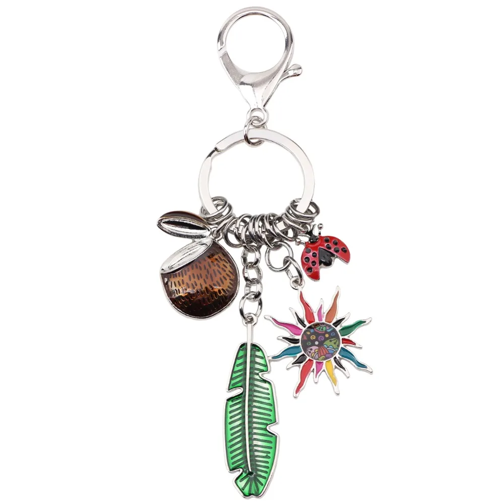 Брелок в виде цветка от солнца Bonsny брелок из сплава с тропическим кокосовым