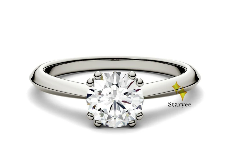 Настоящее 14 к белое золото Пара Кольца для влюбленных Свадьба 1.0CT Сертифицированный GH VVS его и ее наборы обручальных колец для женщины мужчины подарок