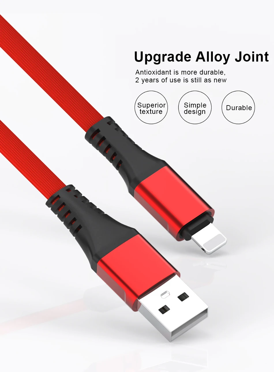 NOHON Портативный USB зарядный кабель для iphone X XS MAX XR Синхронизация данных Быстрая зарядка короткий кабель для iphone 8 7 6S 5 5S 5C Plus 30 см