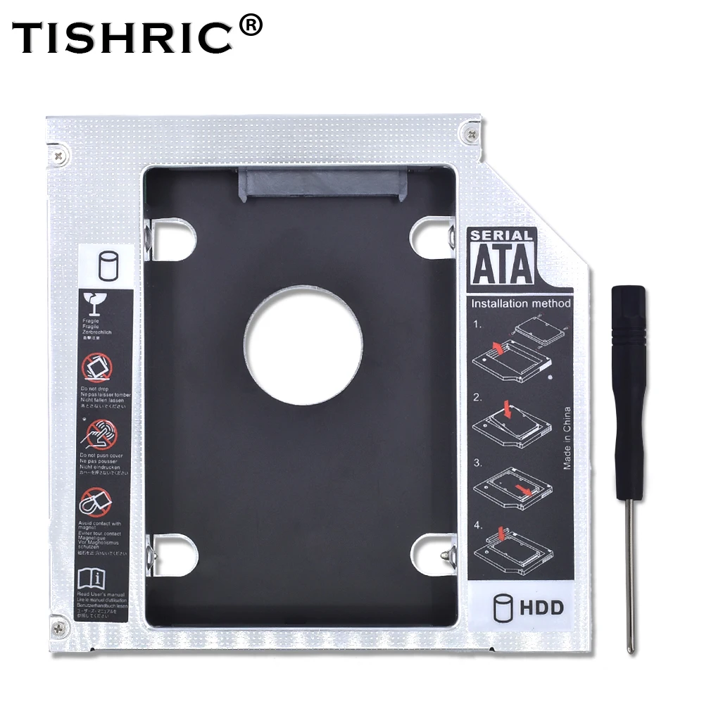 TISHRIC 2018 ограниченная Акция алюминум 12.7мм IDE 2nd HDD Caddy для ноутбука ODD DVD ROM Optibay 2 5