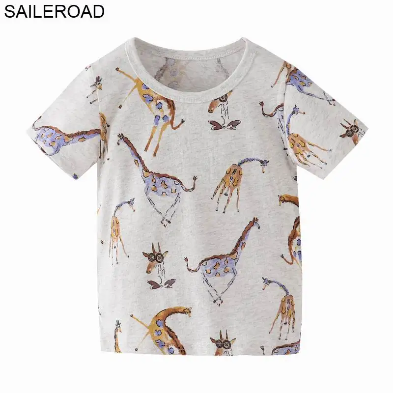 2691 same picture SAILEROAD для детей 2-7 лет, топы для новорожденных мальчиков с изображением акулы и рыбы, футболки на лето, детские топы из хлопка для мальчиков и девочек - Цвет: 2691 same picture