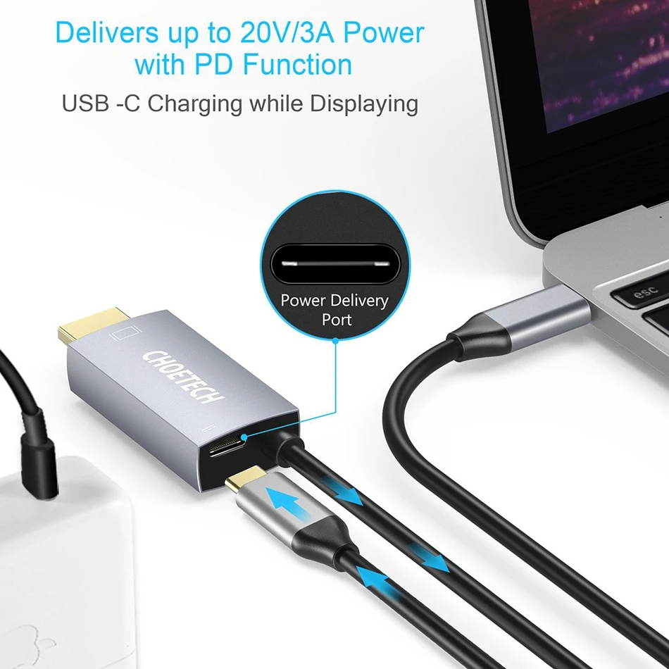 CHOETECH USB Type c 3 1 HDMI кабель адаптер Thunderbolt Тип C к конвертер для MacBook Samsung S8 note8 Huawei Mate 10| |