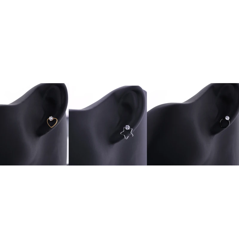 Модные серьги в форме сердца звезды очаровательные циркониевые серьги-гвоздики