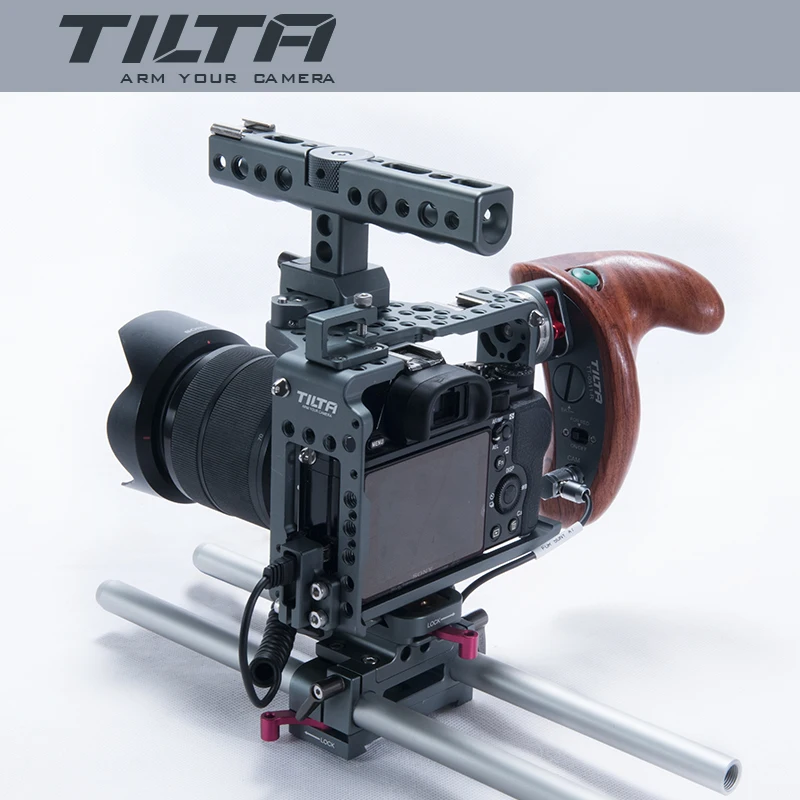 Tilta sony клетка A7sii профессиональная DSLR камера установка клетка с Опорной пластиной деревянная ручка Верхняя ручка для sony A7 A7S A7S2 A7R A7R2