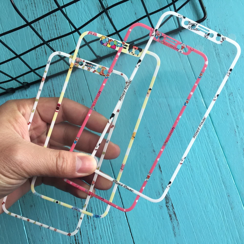 Мультфильм Закаленное стекло протектор экрана для iPhone X XS 3D изогнутый край Полное покрытие мышь Кошка Китти Принцесса Милая стеклянная пленка SJ19