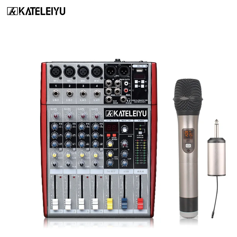 Профессиональный DJ микшер W6000T4 (4 моно + 2 стерео) 16 DSP USB микшер|Оборудование для