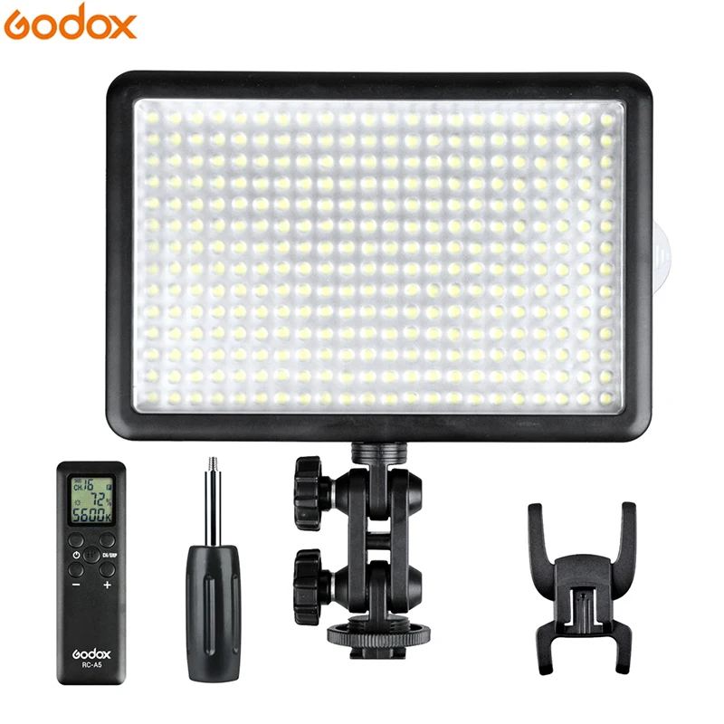 Godox светодиодный 308C двухцветный 3300 K-5600 K Светодиодная лампа для освещения видео для DV видеокамеры камера+ пульт+ ручка