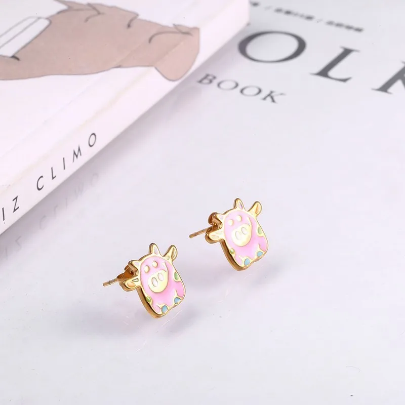 RIR милый эмалированный розовый поросенок детское ожерелье ювелирное изделие