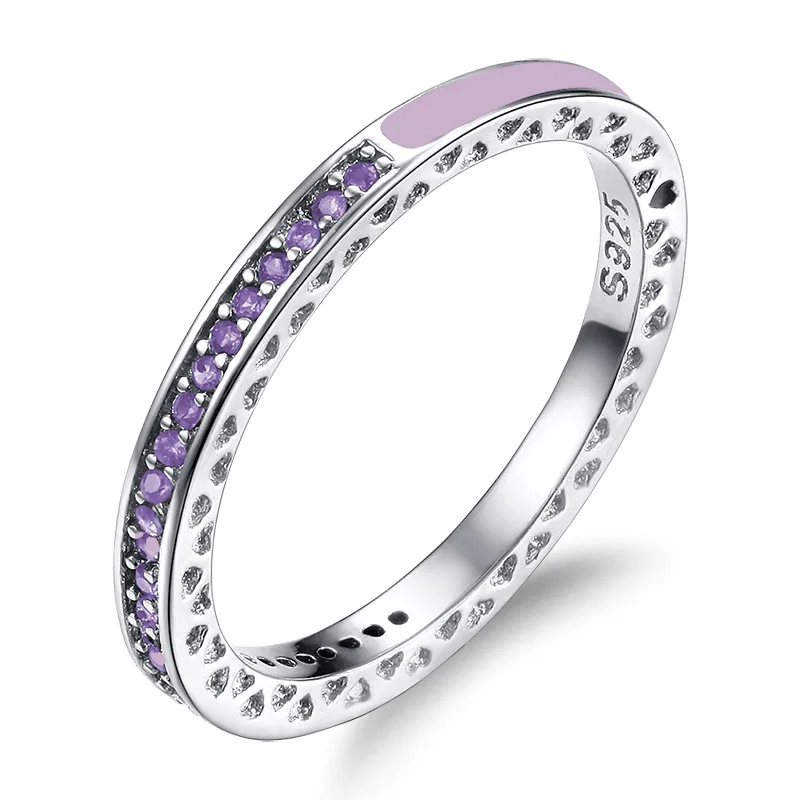 Purple Классические круглые циркониевые обручальные кольца для женщин и мужчин, многоцветные вечерние кольца, серебряные ювелирные изделия anel anillos - Цвет основного камня: Purple