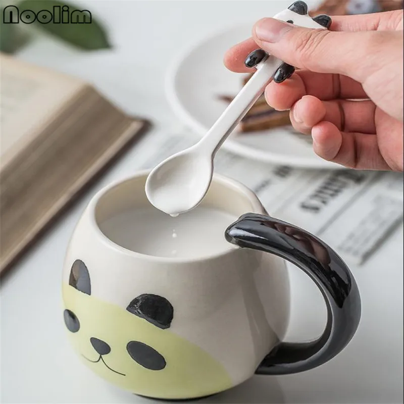 Милые Мультяшные чайные чашки с животными керамические японские кружки кофейная