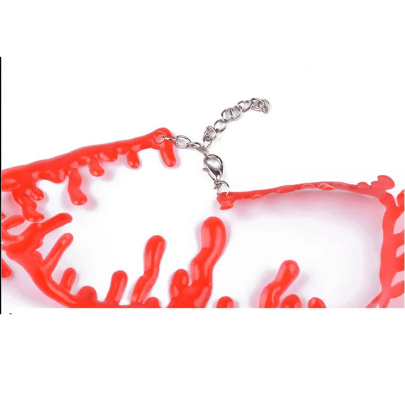 Halloween Decoration Blood Red Choker Necklace Elastic Vintage Stretch Tattoo Women Jewelry Adjustable Short | Украшения и