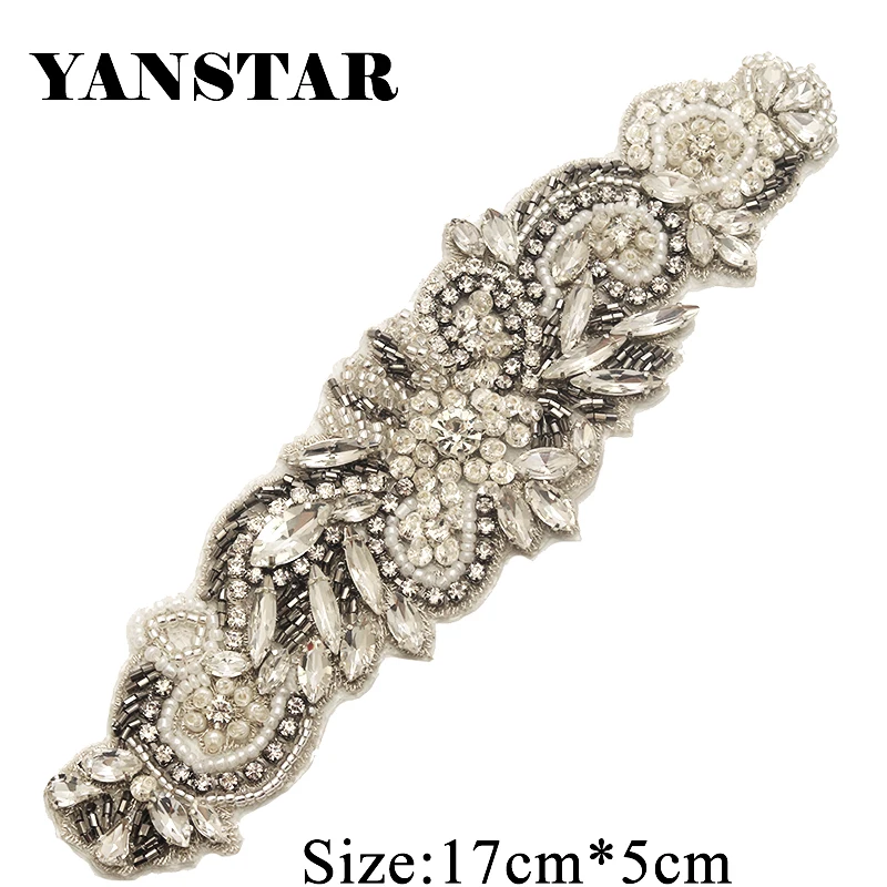 YANSTAR 1 шт. свадебное платье пояс стразы аппликация для свадебного платья Пояс Сделай Сам серебряное