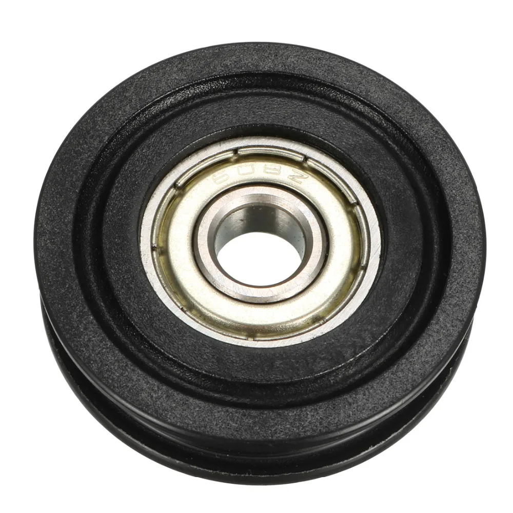 UXCELL1pcs 10x35x9/8x50x12/8x40x10/6x30x10/6x27x9/6x24x9mm Black/White Metal V Groove Guide Bearing Ball Wheel Pulley Rail |