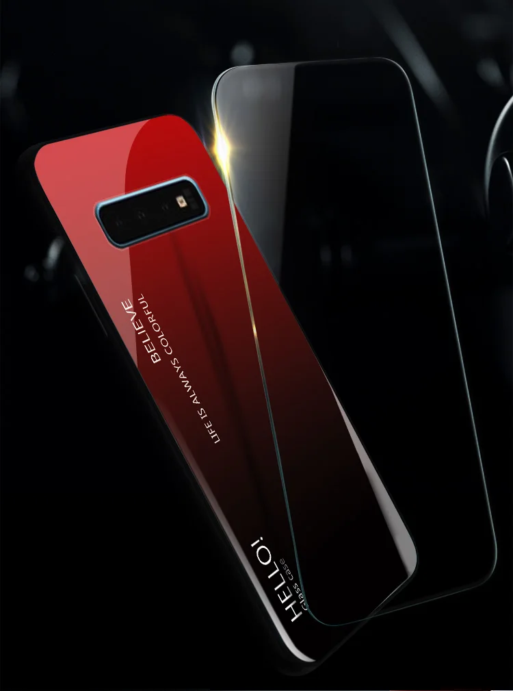 Чехол для samsung Galaxy S10 задняя крышка lite чехол Премиум закаленное Стекло яркий