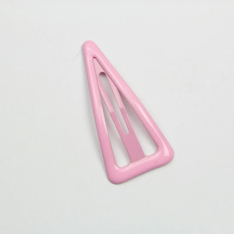 Peach pink Женские Треугольные заколки для волос, 12 цветов,, Корейская аллергия,, новое поступление, яркие цвета, 1 шт./2 шт - Цвет: Peach pink