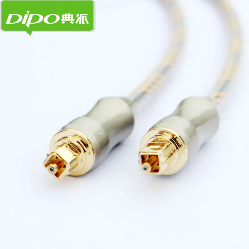 DIPO Цифровой оптический аудио кабель Toslink ТВ SPDIF выход к акустике золотой разъем 1 м
