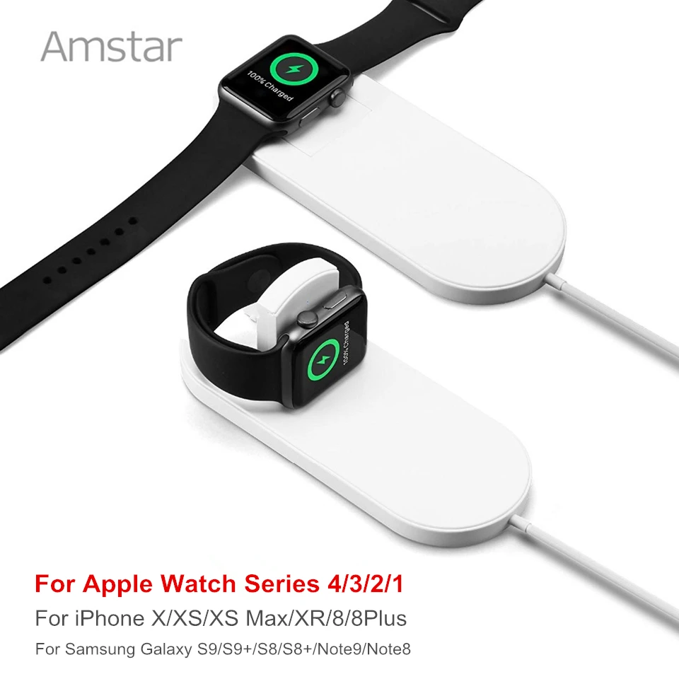 8 шт./лот Беспроводное зарядное устройство Amstar для Apple Watch 4/2/1 Беспроводная зарядка