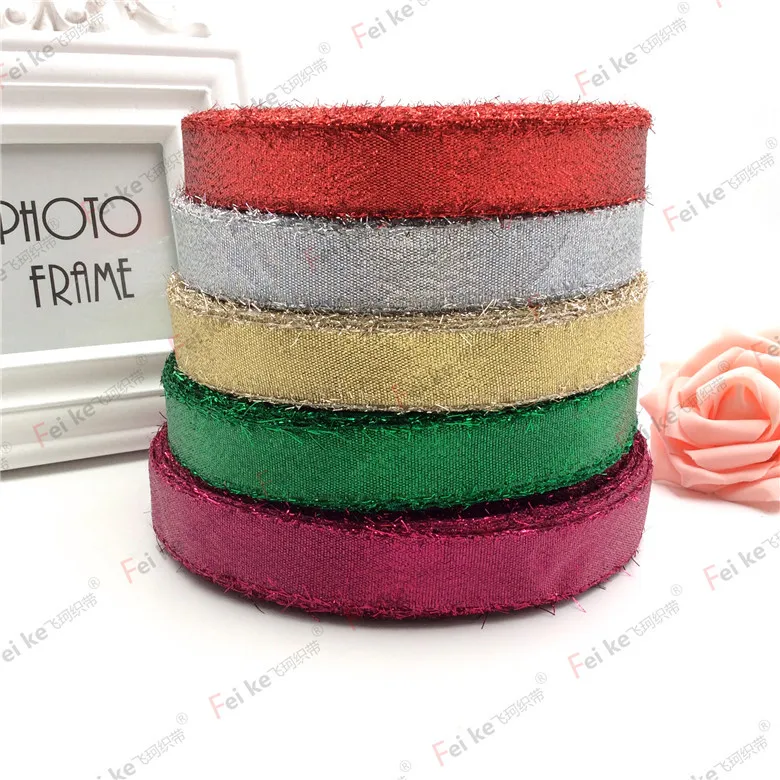 500 ярдов блеск цвета: золотистый серебристый красный зеленый ленты подарочная