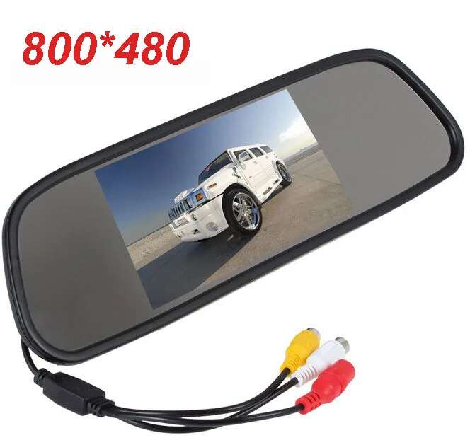 XYCING 5 дюймов TFT lcd Автомобильный монитор 800x480 пикселей широкоугольный Автомобильный зеркальный монитор заднего вида 2 AV вход автоматический переключатель заднего хода - Цвет: HD Monitor