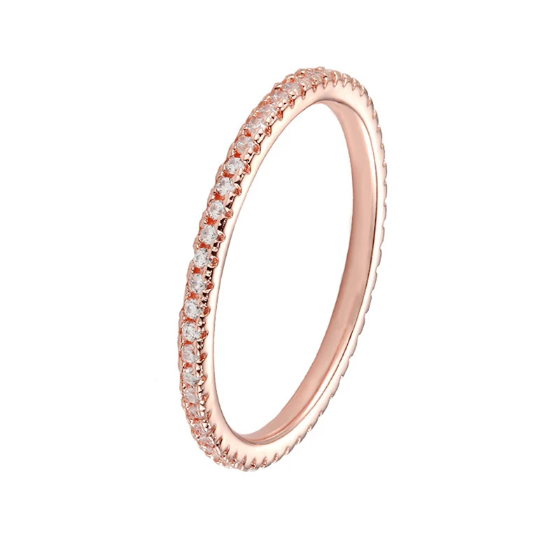 QYI классическое 18k золотое вечное кольцо Круглый Аналоговый бриллиант