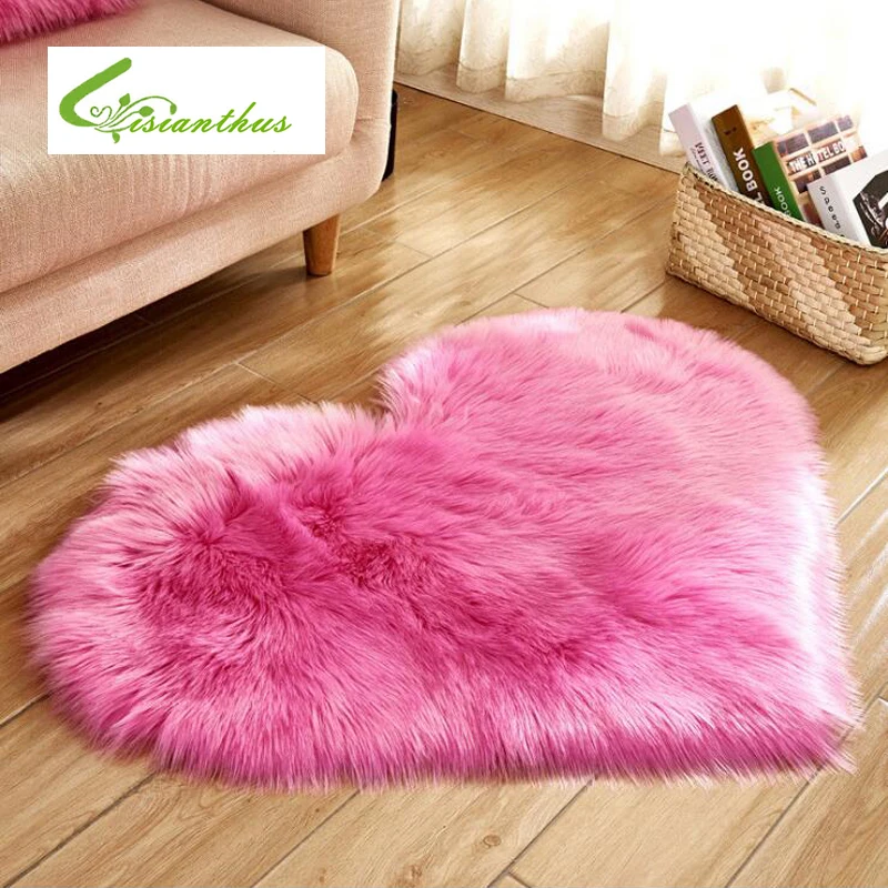 Коврики Love Heart из искусственной овечьей шерсти Пушистый Ковер нескользящий