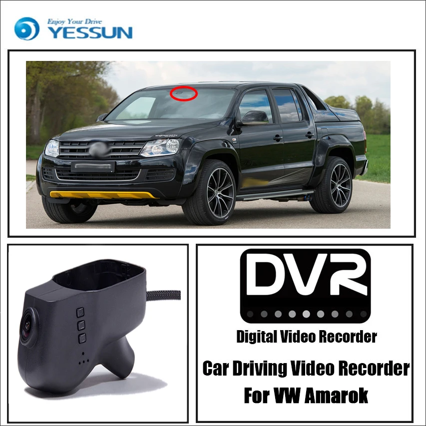 YESSUN עבור פולקסווגן Amarok רכב נהיגה מקליט וידאו DVR מיני בקרת APP Wifi מצלמה Registrator מצלמת מקף