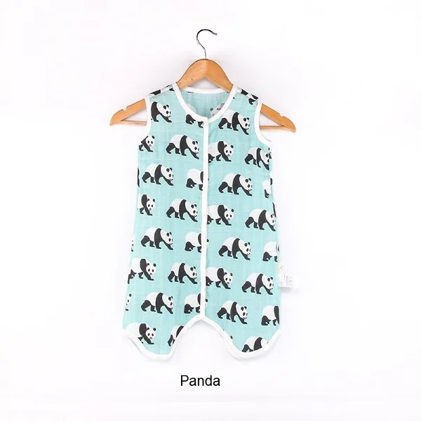 Panda Детский спальный мешок из муслина, хлопковый спальный мешок без рукавов, летний мягкий милый детский костюм для детей, пижамы, спальные мешки для новорожденных - Цвет: Panda