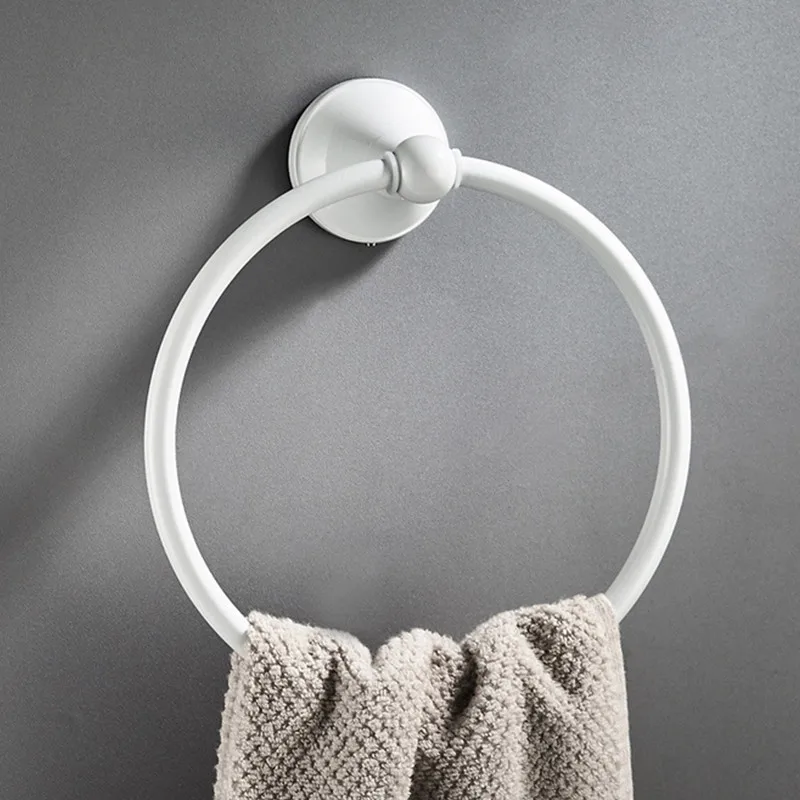 

Free shipping Europe style white color copper bathroom accessories classic round towel ring holder anillo de toalla
