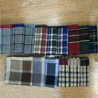12pcslot classic vintage plaid stripe handkerchief hanky men pocket squares 100 cotton business casual chest towel