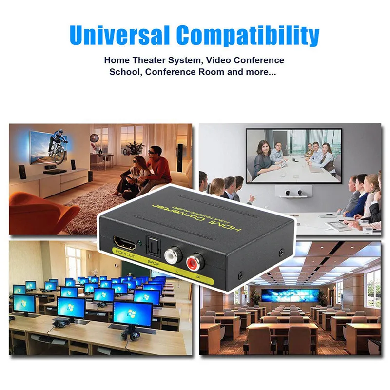 HDMI к оптический + SPDIF RCA L/R экстрактор конвертер аудио сплиттер адаптер 1080P AC