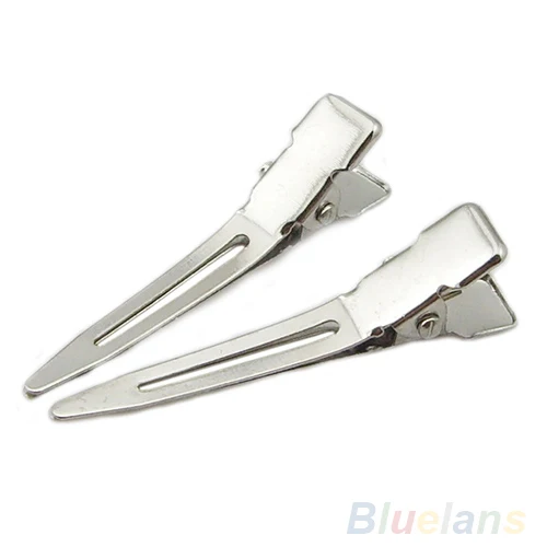 Лидер продаж 50 шт. серебристые плоские металлические зажимы для волос с одним