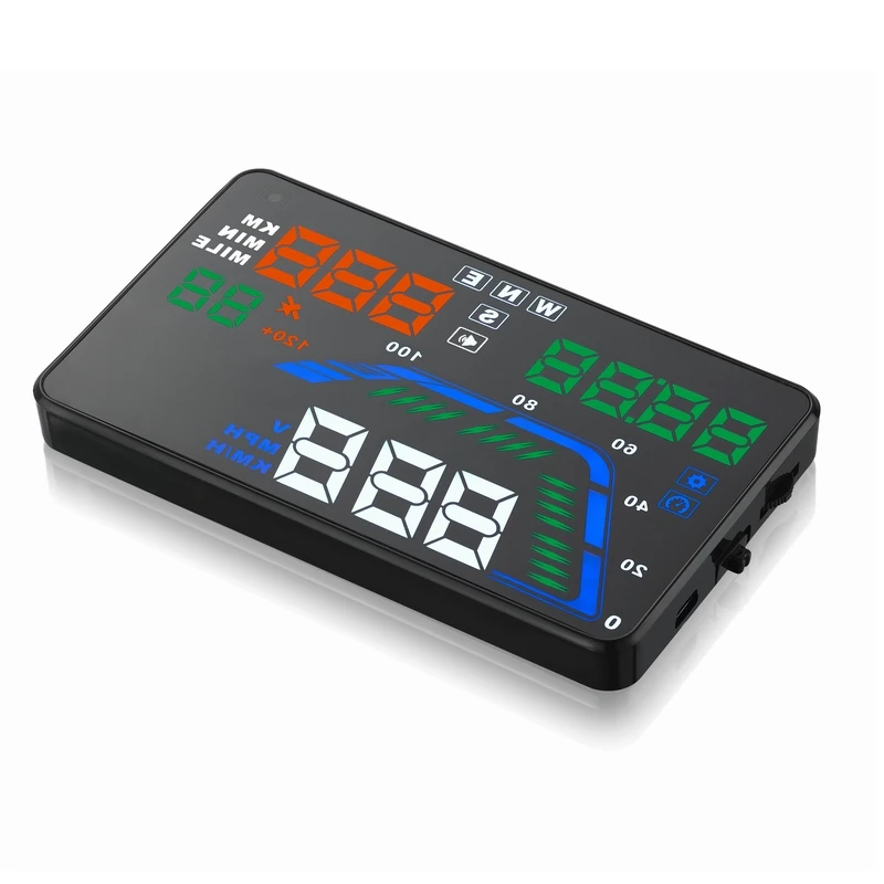 Горячая продажа данных о потреблении Q7 5 дюймов OBD 2 цветной HUD Дисплей Цифровой
