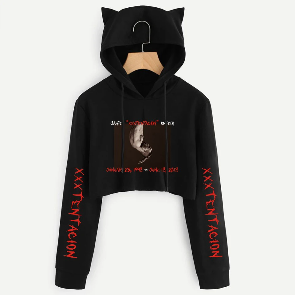 Укороченные толстовки Xxxtentacion с длинным рукавом свитшот женский сексуальный