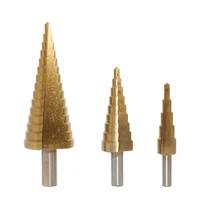 3pcs hss step cone titanium drill bit tool hole cutter kits 4 12mm 4 20mm 4 32mm