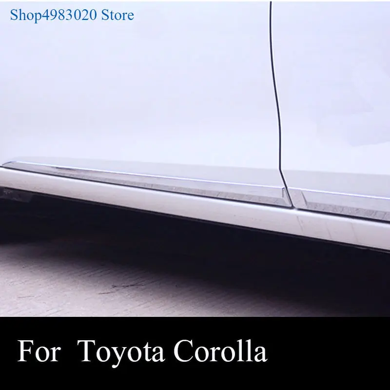 Для Toyota Corolla Altis автомобиля нержавеющая сталь/ABS хромированная отделка кузова, молдинг на боковые двери палку полосы лампы Панель молдинг 4 шт