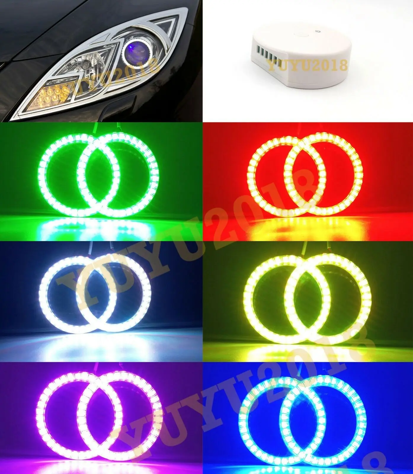 RGB angel eyes halo Кольца для Mazda 6 2009 2013 Автомобильная фара светодиодный свет