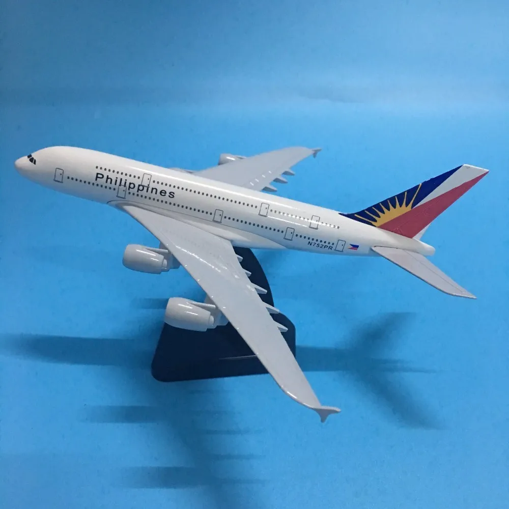 Модель самолета JASON TUTU 20 см модель Филиппинский Аэробус A380 из литого металла 1:200