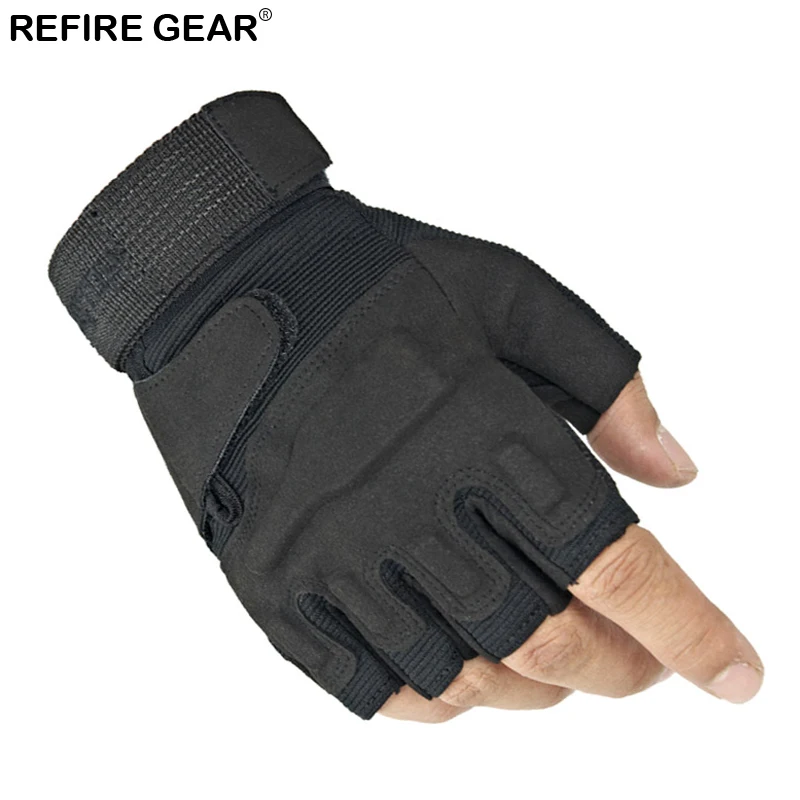 

Мужские тактические перчатки Refire Gear, Нескользящие перчатки без пальцев, для езды на велосипеде