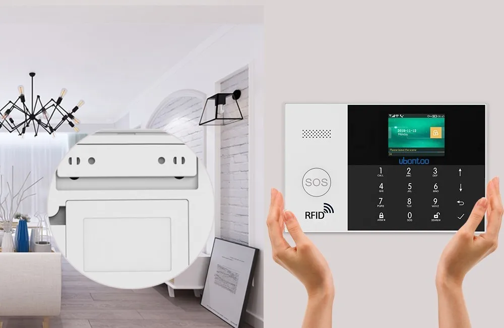 Ubontoo беспроводной охранный датчик домашней безопасности wifi RFID SIM GSM сигнализация Система IOS Android приложение управление ЖК Сенсорная клавиатура