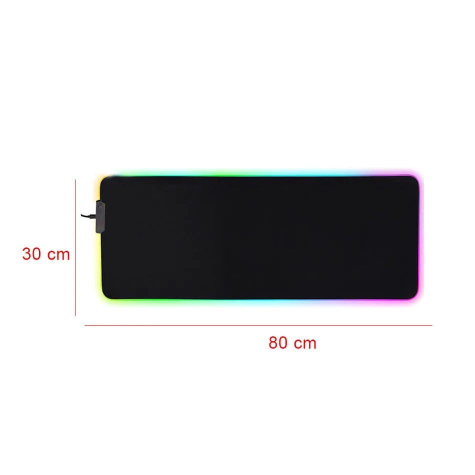 80*30 см игровой коврик для мыши геймер резиновый RGB свет подсвеченные мышки