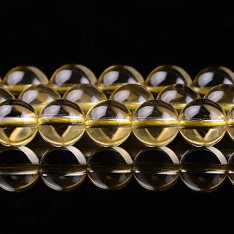 

6-12mm Natural Round Yellow Citrines Beads For Jewelry Making Beads Necklace 15'' Needlework DIY Beads Bracelets For Women