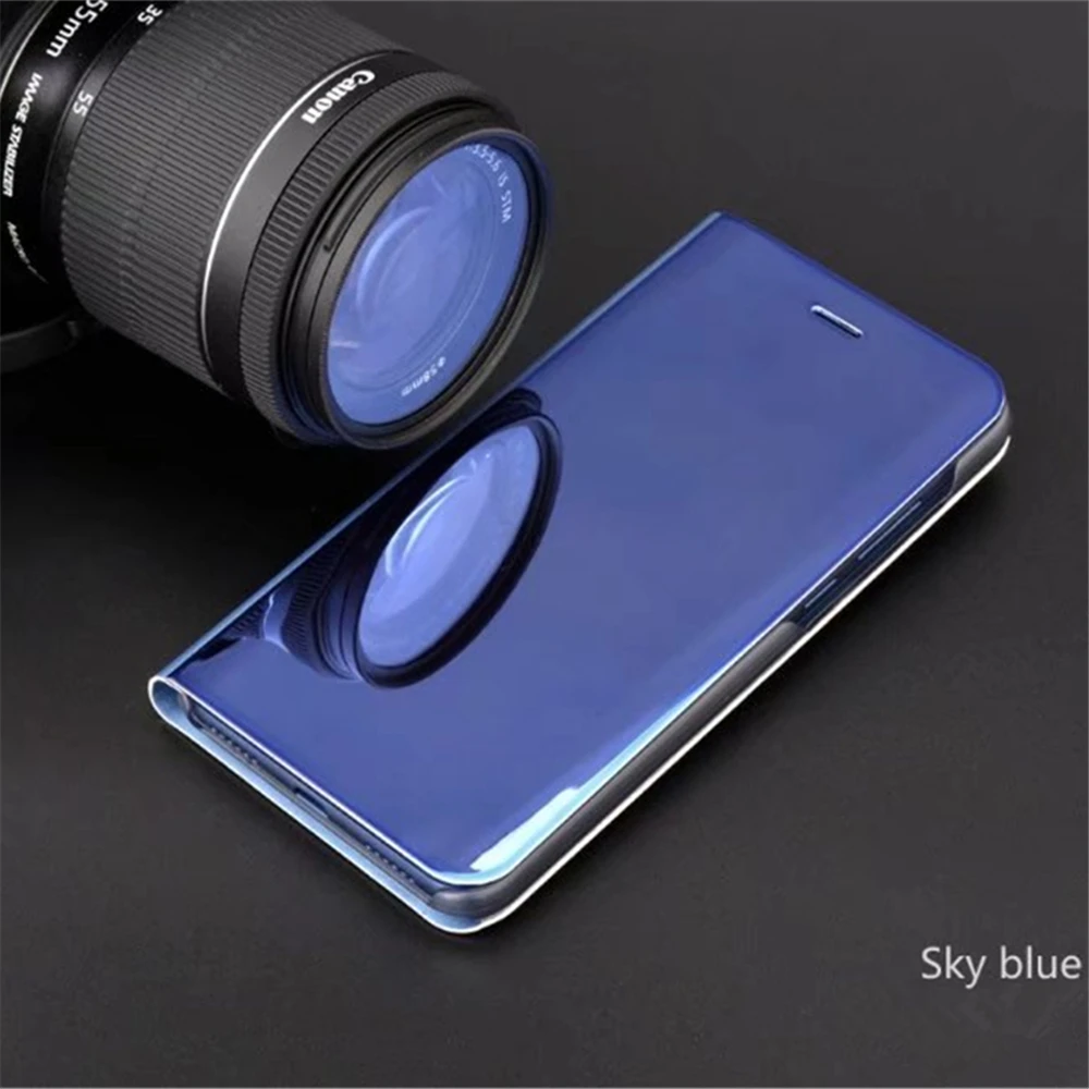 For Huawei P8 LITE 2017 Case Clear View Mirror Leather for P8Lite Smart Wake Up Sleep Flip Kickstand Cover |