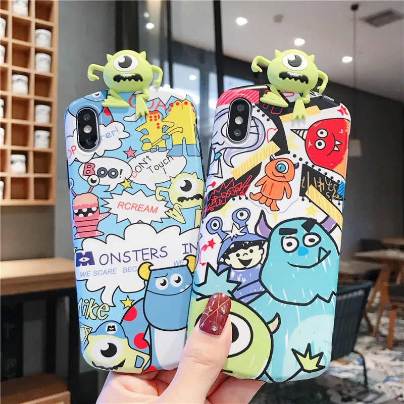 For iphone XS max XR X 3D Monsters Case Cute Sullivan Mike cover 8plus 8 6s 6sp 7 7P Cartoon Shell |