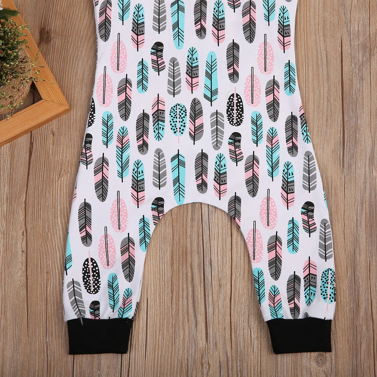 Детский комбинезон с перьями без рукавов + повязка на голову|baby boy girl|infant babybaby romper